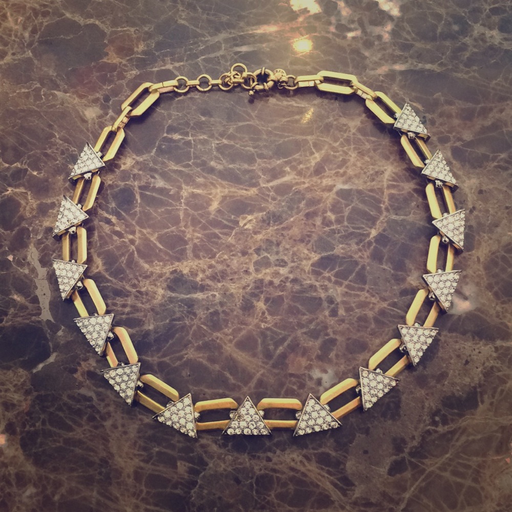 J Crew Pave Triangle Necklace